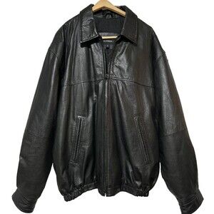 Outbrook Men’s Genuine Leather Aviator Bomber Jacket size 3X Insulated Lining